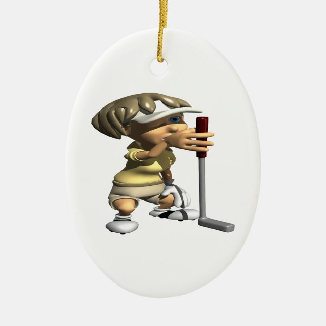Line It Up Ceramic Ornament (Front)
