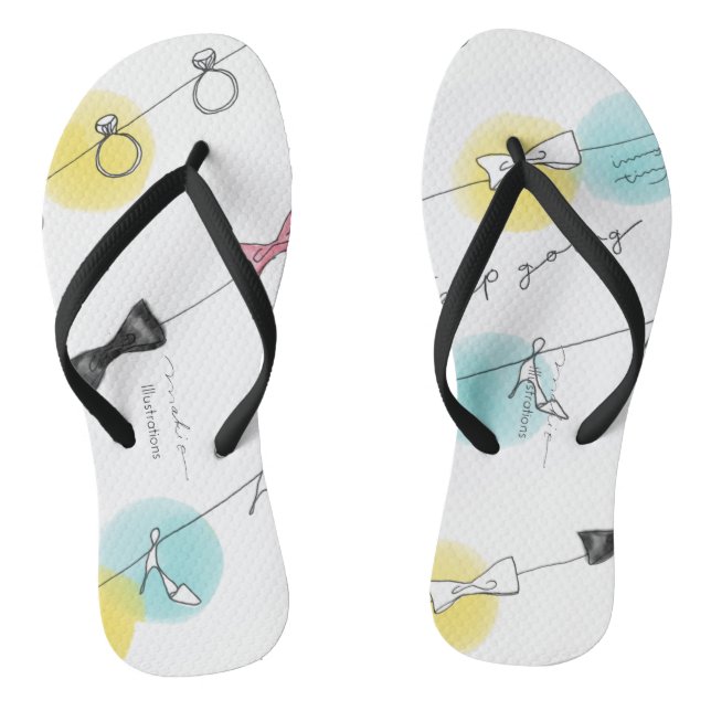 Line Line Ribbon Shoes in White Flip Flops (Footbed)