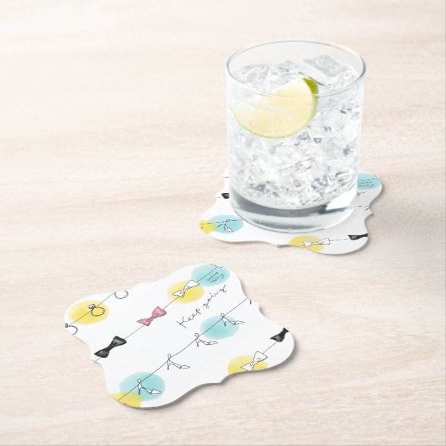 Line Line Ribbon Shoes in White Paper Coaster (Insitu)