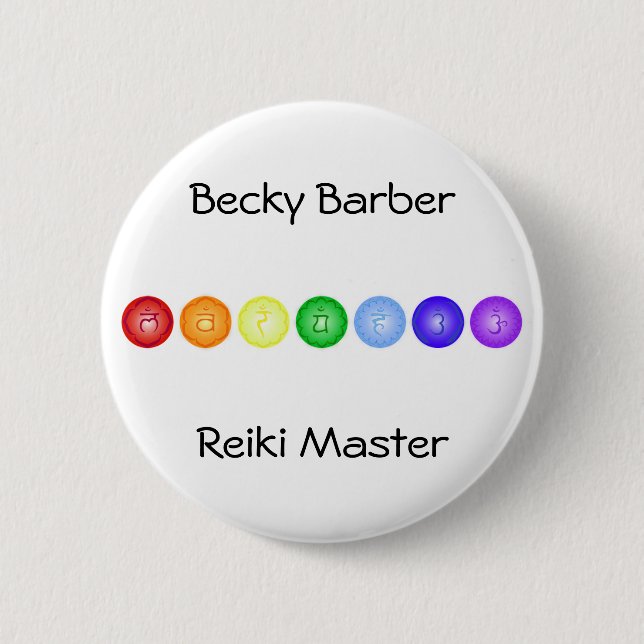 Line of 7 Chakras 2 Inch Round Button (Front)
