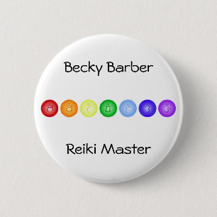 Line of 7 Chakras 2 Inch Round Button