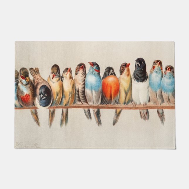 Line of Birds & Dove Doormat (Front)