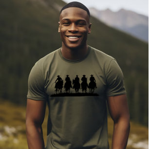 Line of Cowboys on Horse Back T-Shirt