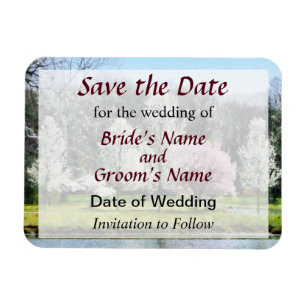 Line of Flowering Trees Save the Date Magnet