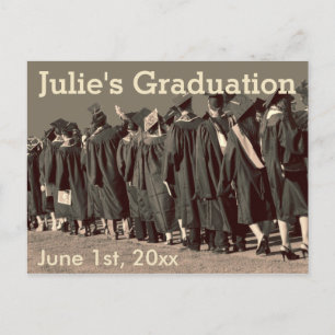 Line of Graduates Photo Announcement Postcard