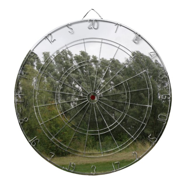 Line of Leaning Trees Landscape Dart Board (Front)