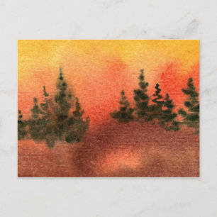 "Line of Pine" Country Roads Postcard