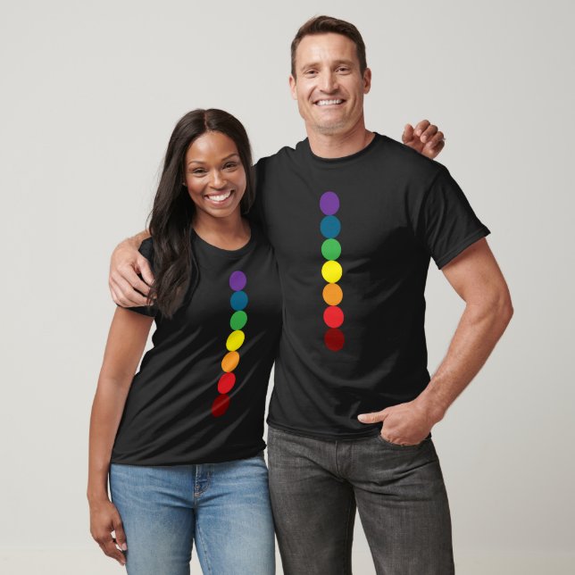 line of rainbow circle chakra black  T-Shirt (Unisex)