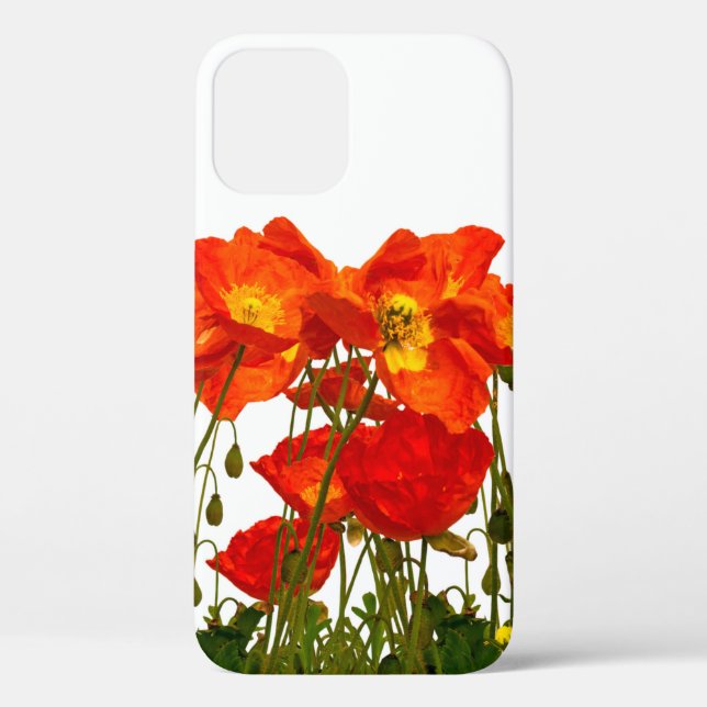 Line of red poppies isolatedart, background, beaut Case-Mate iPhone case (Back)