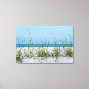 Line Of Sea Oats In White Sand Canvas Print