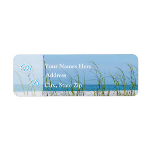 Line Of Sea Oats In White Sand Label