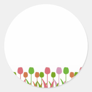 Line of Tulips Stickers