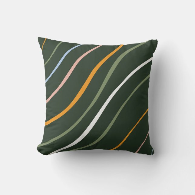 Line Pattern Design Geometric White Throw Pillow (Front)