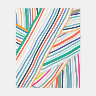 Line Pattern Fleece Blanket