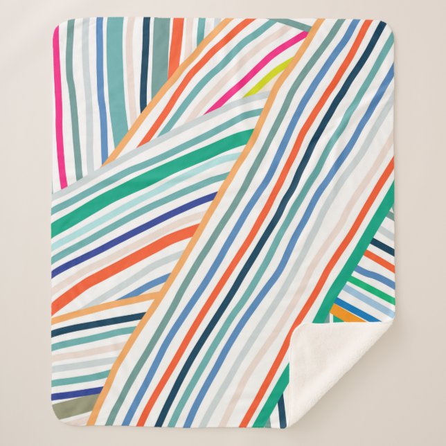 Line Pattern Sherpa Blanket (Front)