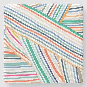 Line Pattern Stone Coaster