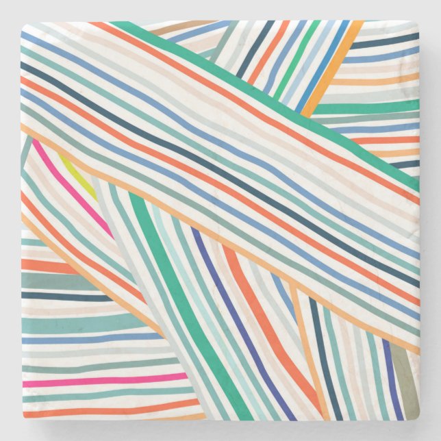 Line Pattern Stone Coaster (Front)
