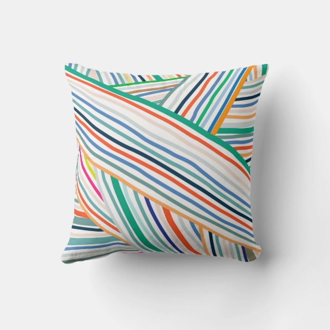 Line Pattern Throw Pillow (Back)