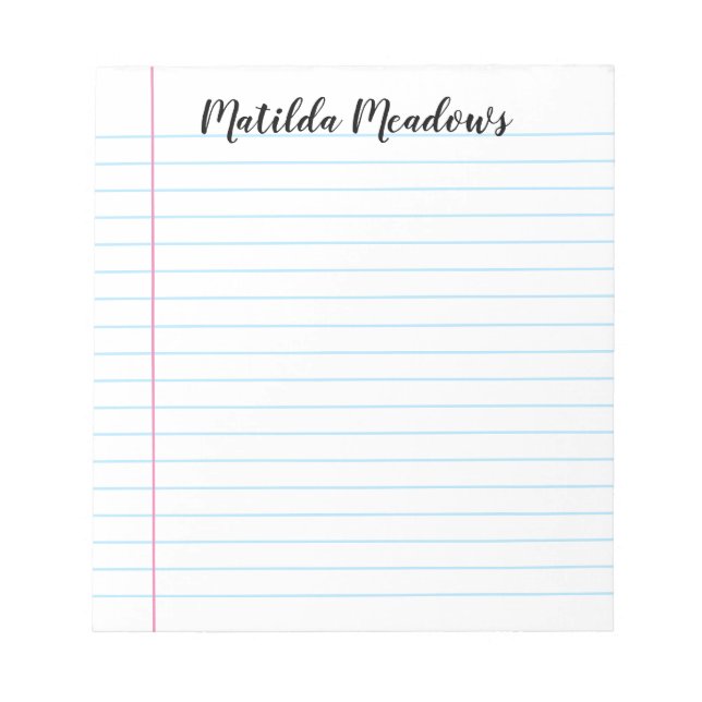 Line Personalized  Notepad (Front)