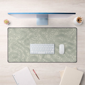 Line topography with nature inspired aesthetic desk mat