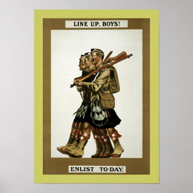 Line Up Boys (border) Poster (Front)