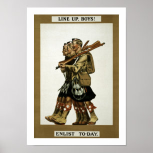 Line Up Boys (white) Poster