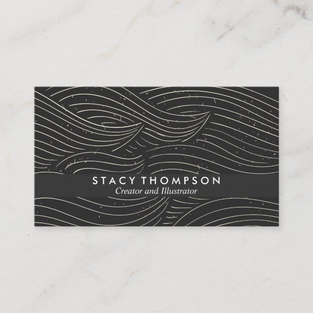 Line Waves Pattern Business Card (Front)
