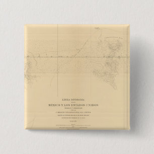 Linea Divisoria Entre Mexico 3 2 Inch Square Button