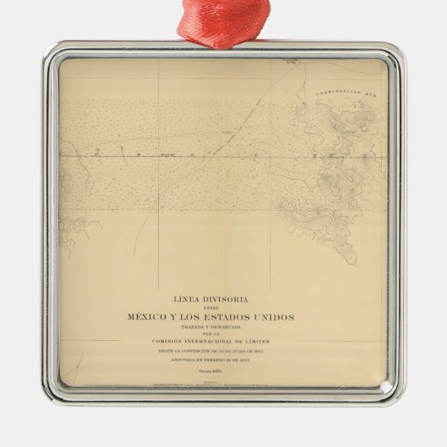 Linea Divisoria Entre Mexico 3 Metal Ornament (Front)