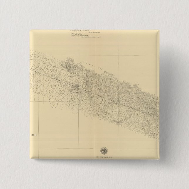 Linea Divisoria Entre Mexico 9 2 Inch Square Button (Front)
