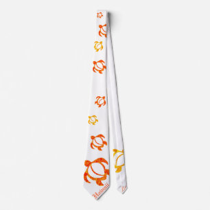 LineA Orange Hawaii Abstract Honu Tie