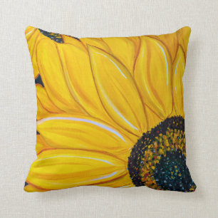 LineA Sunflower Duo Painting Throw Pillow