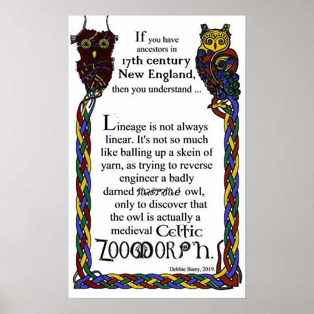 Lineage is not always linear, Macrame Owl Poster (Front)