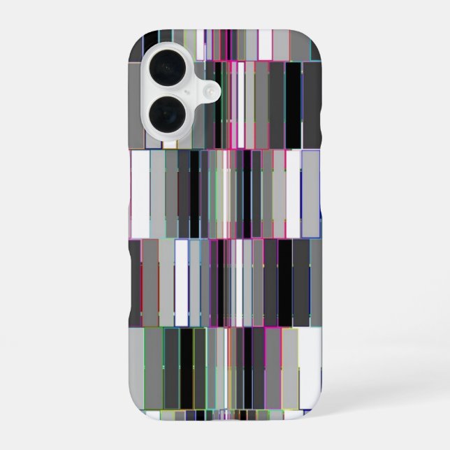 Linear Abstract Geometric Illusion iPhone 16 Case (Back)