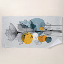 Linear Bloom Beach Towel