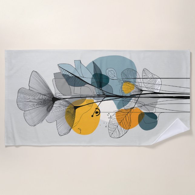 Linear Bloom Beach Towel (Front)