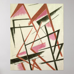 Linear Construction, c.1921 (gouache on paper) Poster