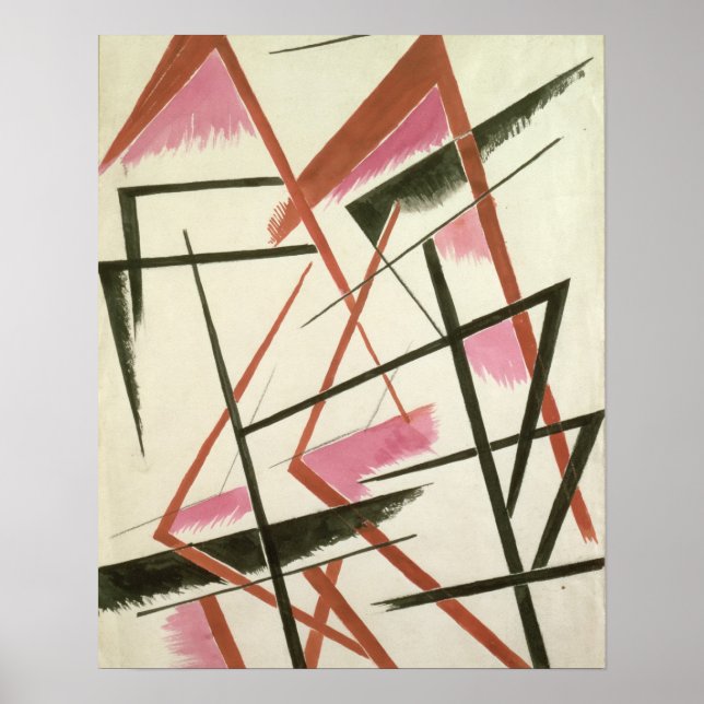 Linear Construction, c.1921 (gouache on paper) Poster (Front)