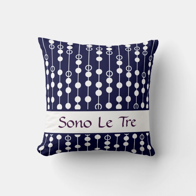 Linear Dot #1 @ SonoLeTre with monogram Throw Pillow (Front)