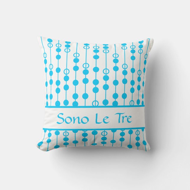 Linear Dot #6 @ SonoLeTre with monogram Throw Pillow (Front)