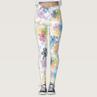Linear Floral Leggings