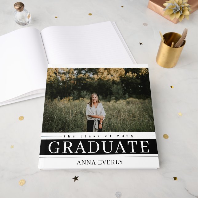 Linear Graduation Guest Book (Front Open)