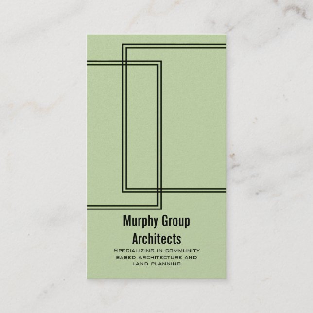 Linear Lines Business Card, Sage Card (Front)