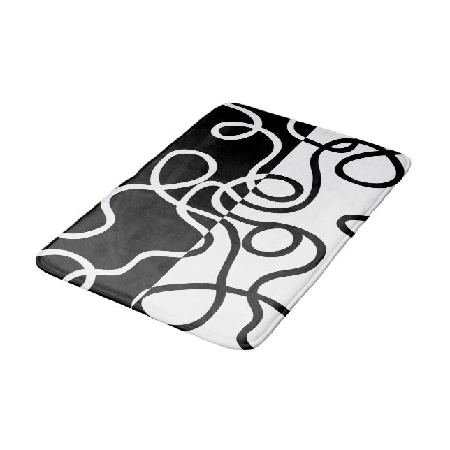 Linear Persuasion I: Abstract Black & White Bath Mat (Angled)