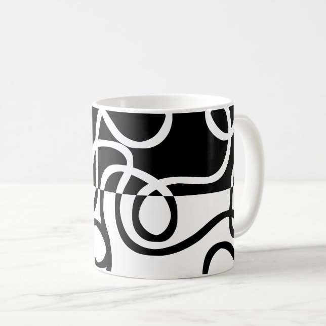 Linear Persuasion I: Abstract Black & White Coffee Mug (Front Right)