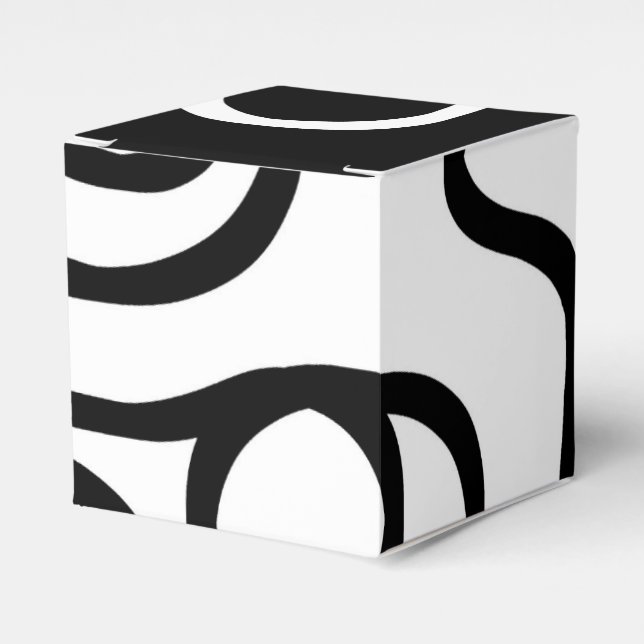 Linear Persuasion I: Abstract Black & White Favor Box (Front Side)