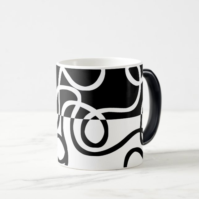 Linear Persuasion I: Abstract Black & White Magic Mug (Front Right)