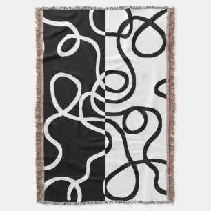 Linear Persuasion I: Abstract Black & White Throw Blanket