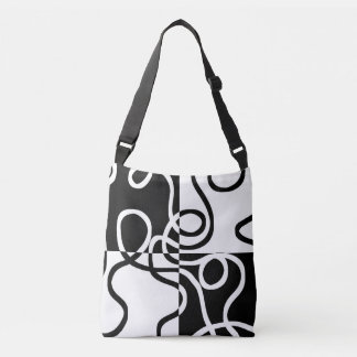 Linear Persuasion II: Abstract Black & White Crossbody Bag