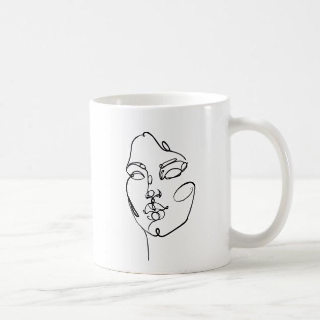 Linear Thoughts - Face Coffee Mug (Right)